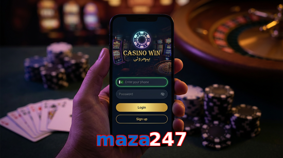Main screen of Maza247 login page for PK players